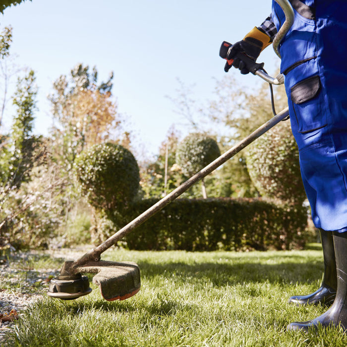 What are the hazards of using a strimmer?