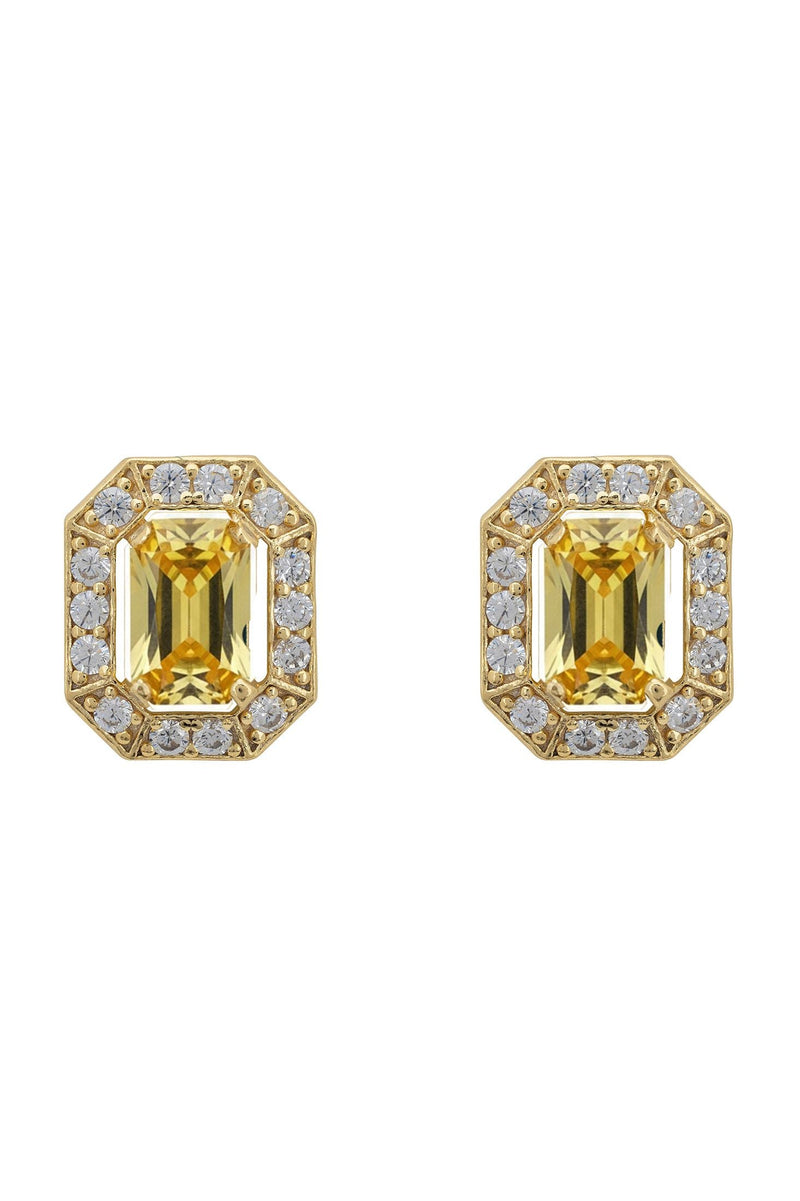 Whistledown Gemstone Stud Earrings Citrine Gold