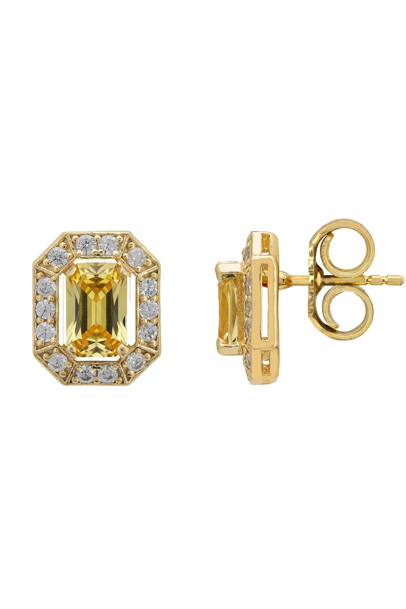 Whistledown Gemstone Stud Earrings Citrine Gold