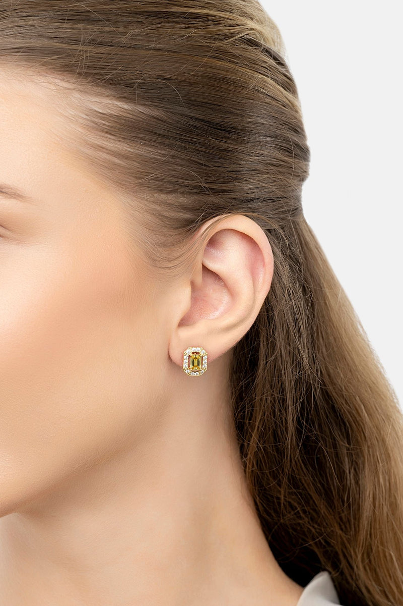 Whistledown Gemstone Stud Earrings Citrine Gold