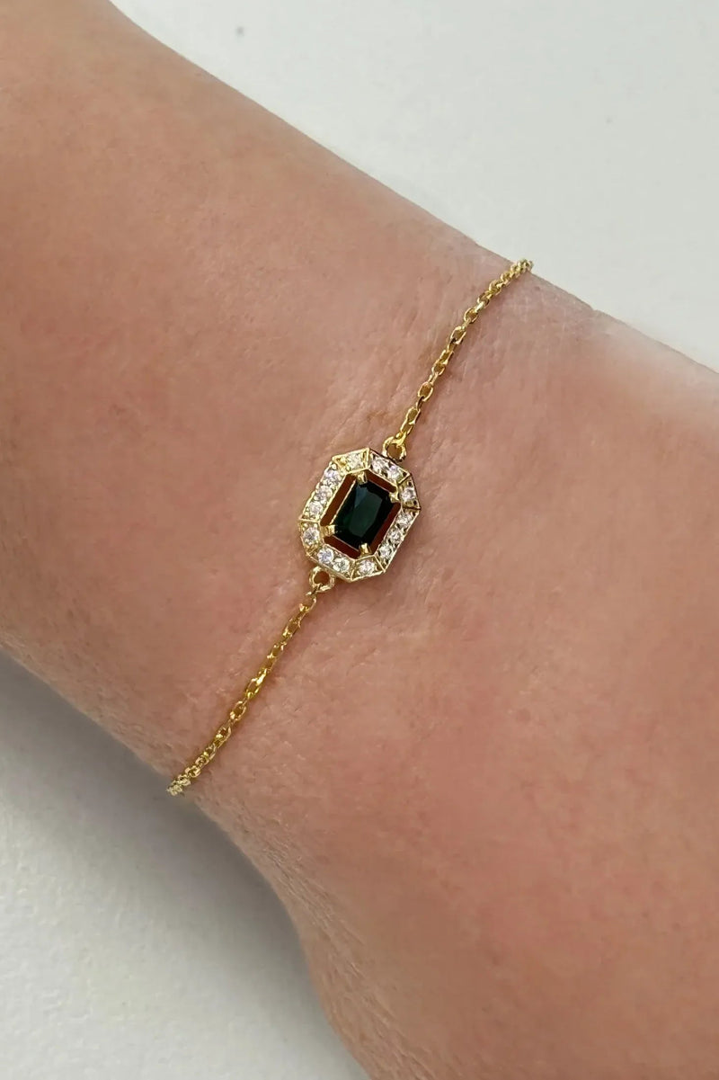 Whistledown Gemstone Bracelet Emerald Gold