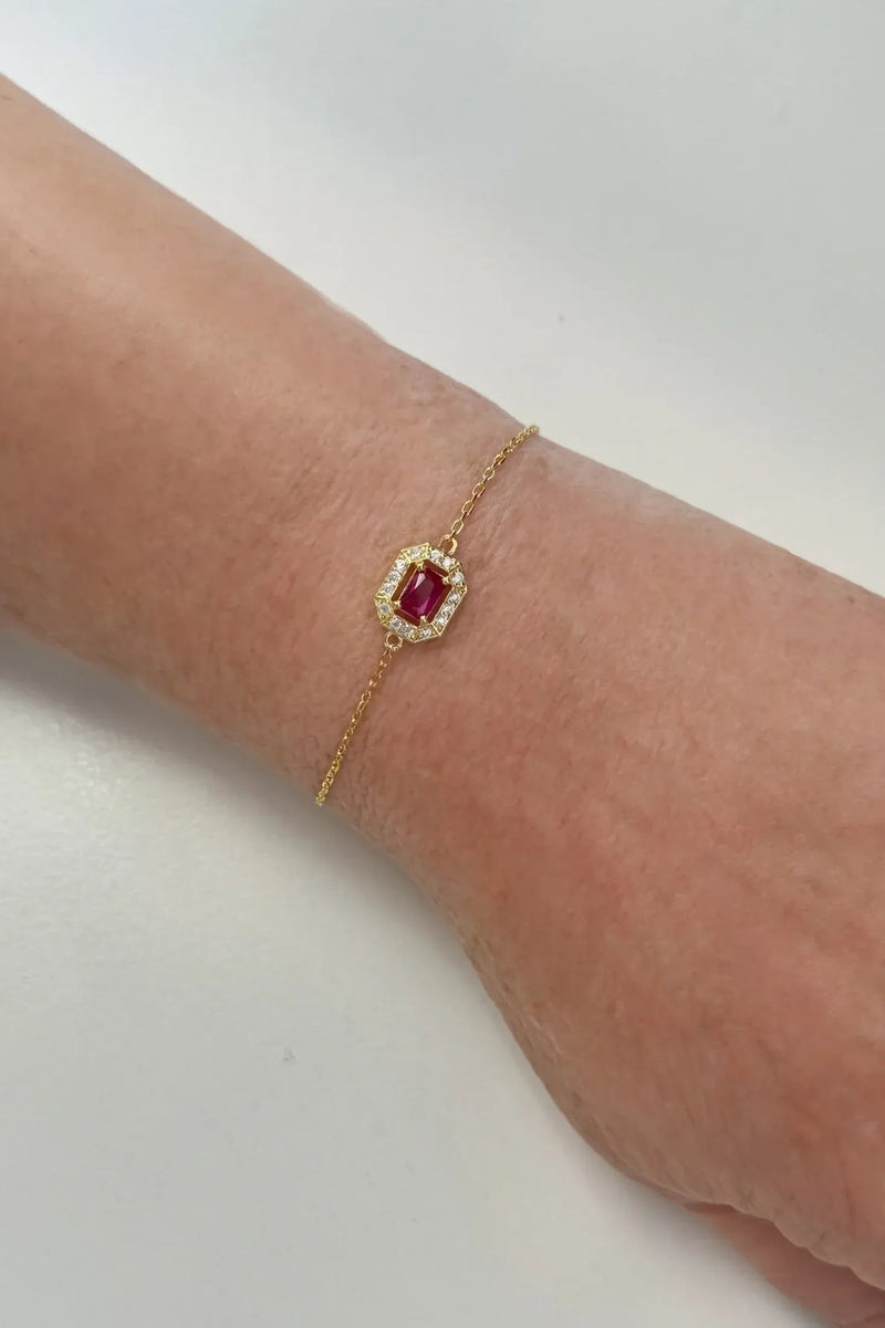 Whistledown Gemstone Bracelet Ruby Gold