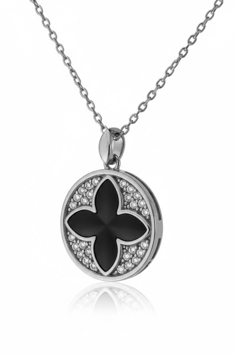 Florentine Clover Necklace Silver
