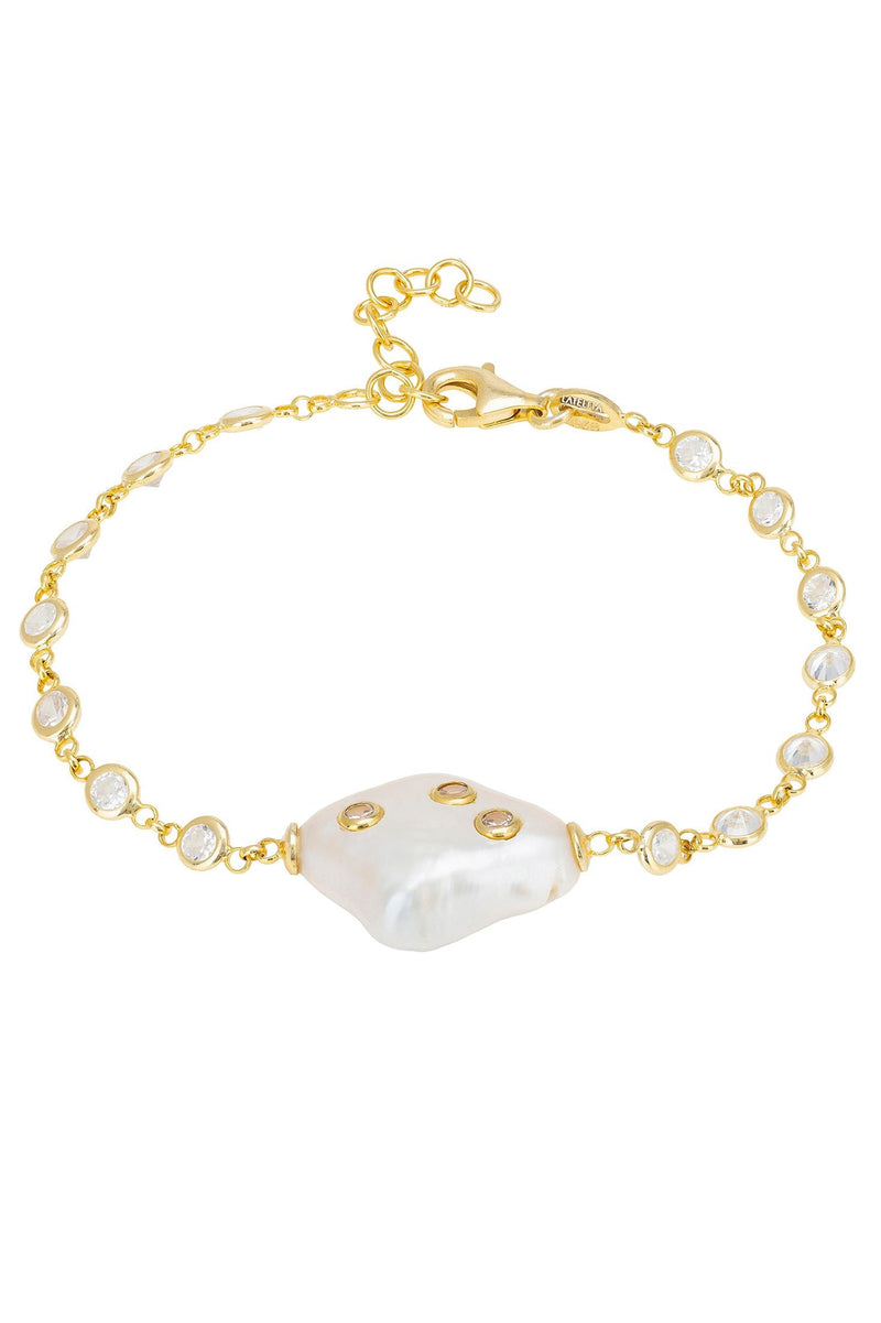 Polka Dot Baroque Pearl Bracelet Gold