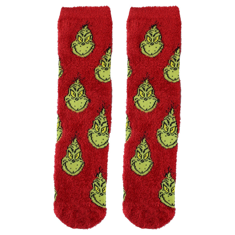 Ladies Novelty Grinch Socks | Funny Red Grinch Design Christmas Socks