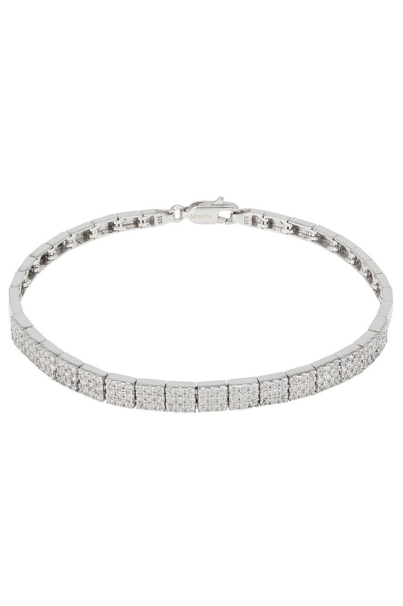 Charleston Art Deco Silver Tennis Bracelet