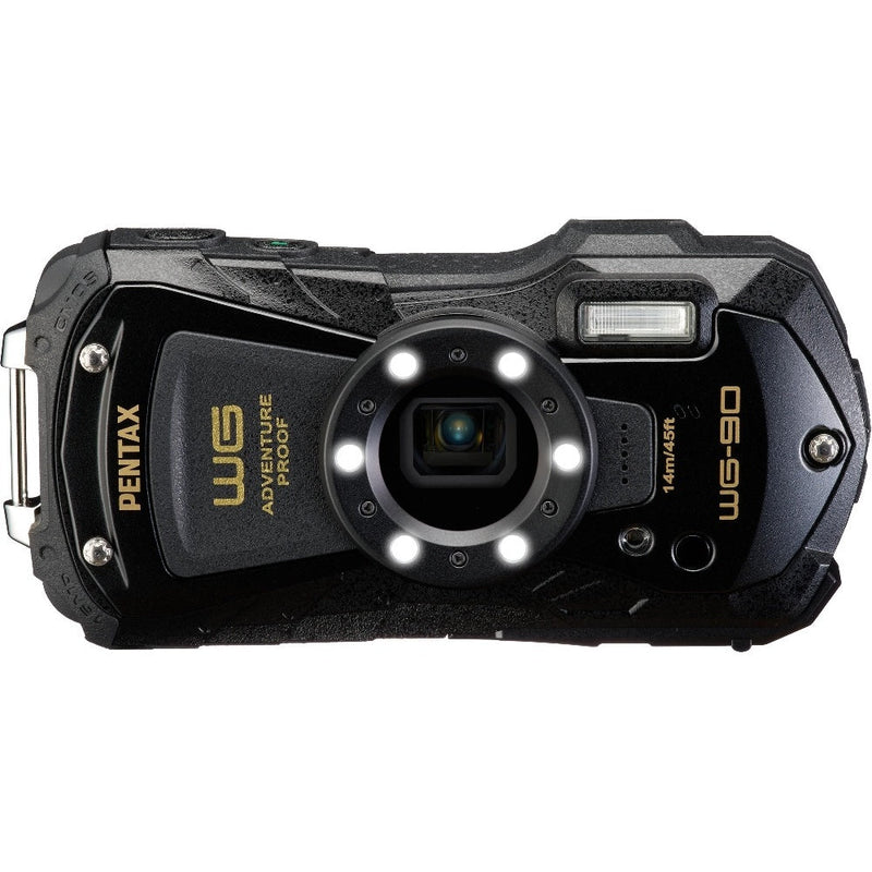 Pentax WG-90 16MP 5x Zoom Tough Compact Camera - Black - Camera Only