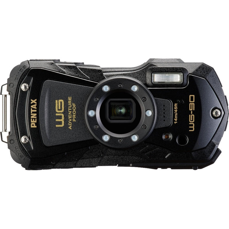Pentax WG-90 16MP 5x Zoom Tough Compact Camera - Black - Camera Only