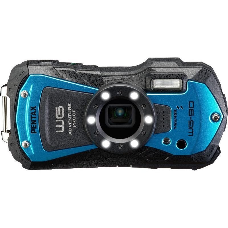 Pentax WG-90 16MP 5x Zoom Tough Compact Camera - Blue - Camera Only