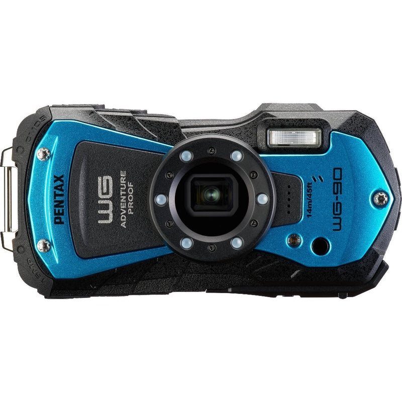 Pentax WG-90 16MP 5x Zoom Tough Compact Camera - Blue - Camera Only