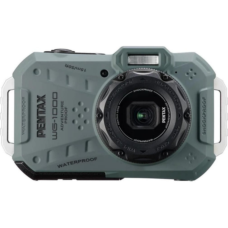 Pentax WG-1000 16MP 4x Zoom Tough Compact Camera - Olive - Camera Only