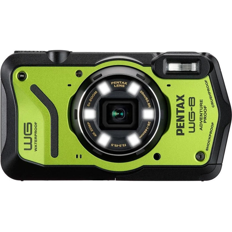 Pentax WG-8 20MP 5x Zoom Tough Compact Camera - Green - Camera Only