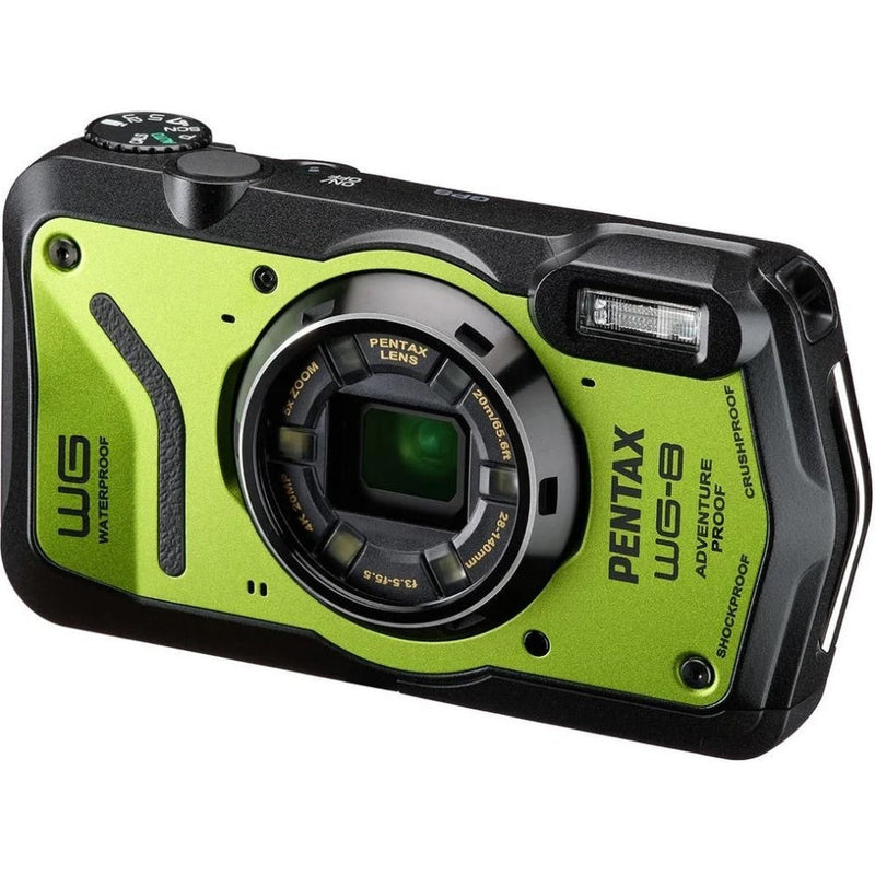 Pentax WG-8 20MP 5x Zoom Tough Compact Camera - Green - Camera Only