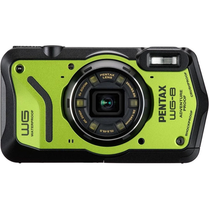 Pentax WG-8 20MP 5x Zoom Tough Compact Camera - Green - Camera Only