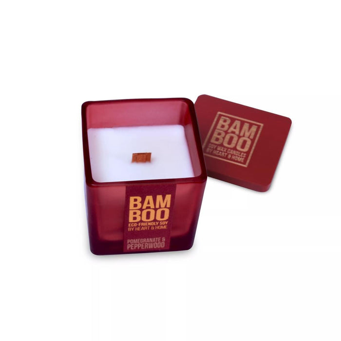 Bamboo Pomegranate & Pepperwood Small Soy Candle 20 Hours Burn - Crackling Wick