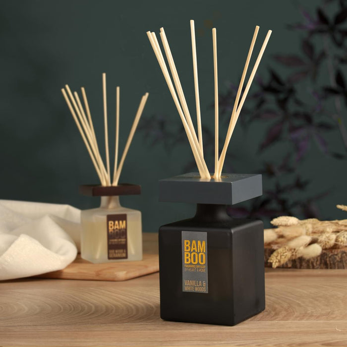 Vanilla & White Woods Fragrance Diffuser -140ml - Up to 16 Weeks of Fragrance