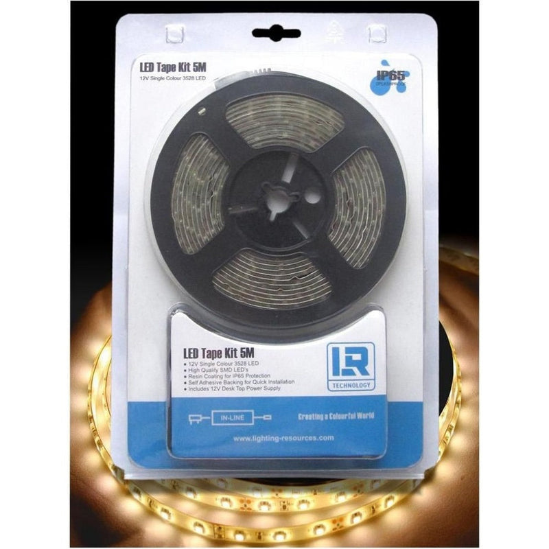 LR Technology Splash-Proof LED Tape Strip Light Kit - Warm White, 5m