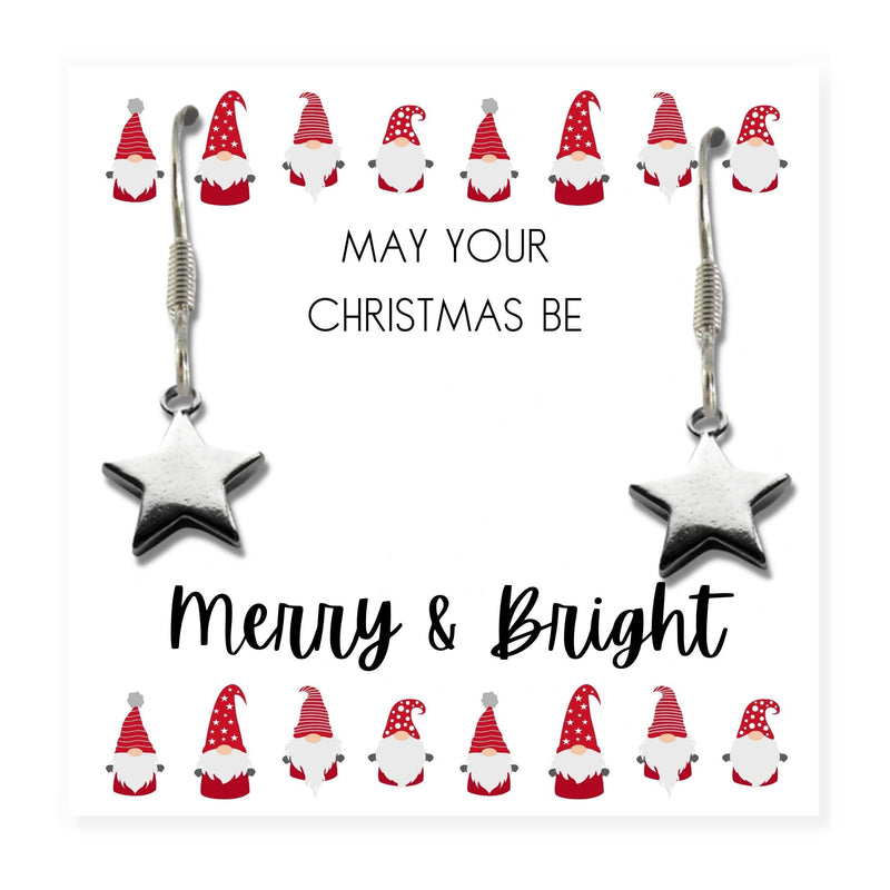 Merry & Bright Christmas Mini Gift Hamper with Silver Star Earrings