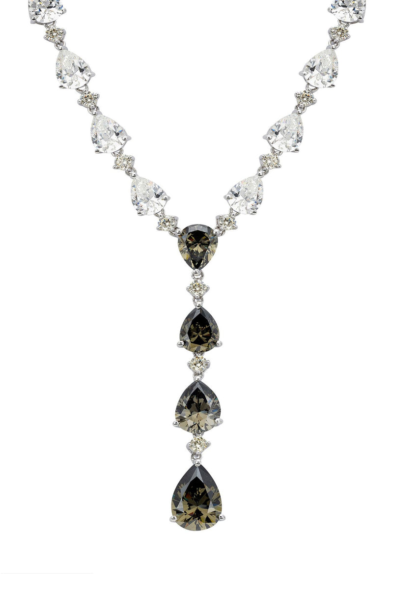 Elizabeth Statement Necklace Smokey Quartz Silver