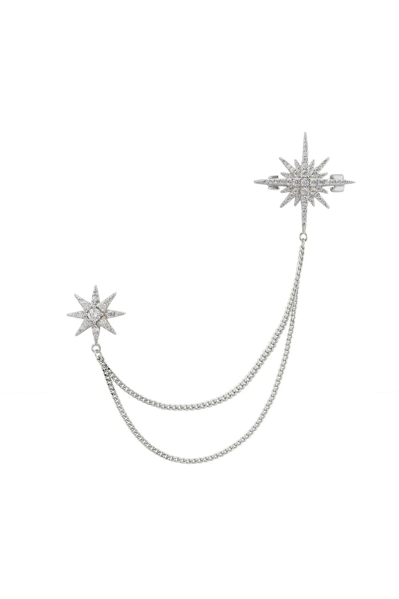 Andromeda Starburst Brooch With Pin Silver