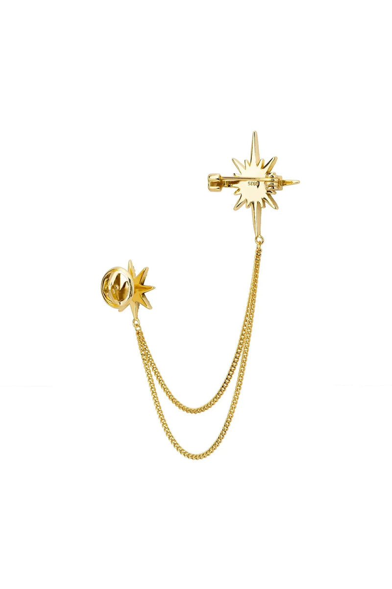 Andromeda Starburst Brooch With Pin Gold