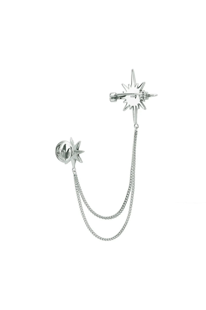 Andromeda Starburst Brooch With Pin Silver