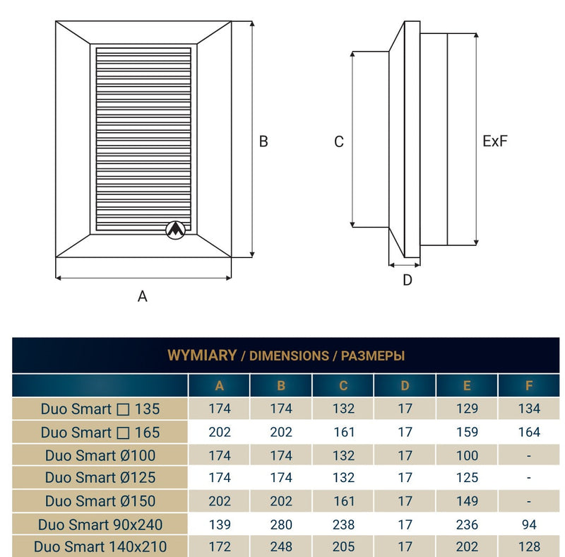 Louvre Vent White Duo Smart 165 With Fly Mesh