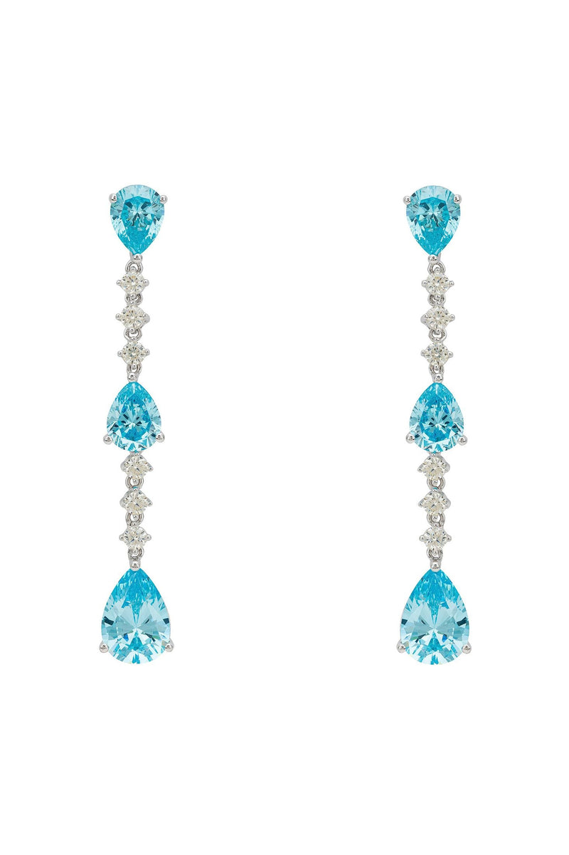 Elizabeth Drop Earrings Blue Topaz Silver