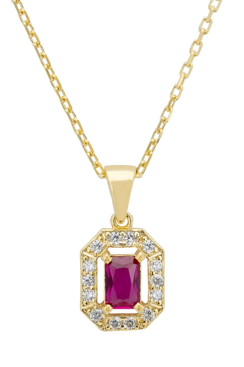 Whistledown Gemstone Pendant Necklace Ruby Gold