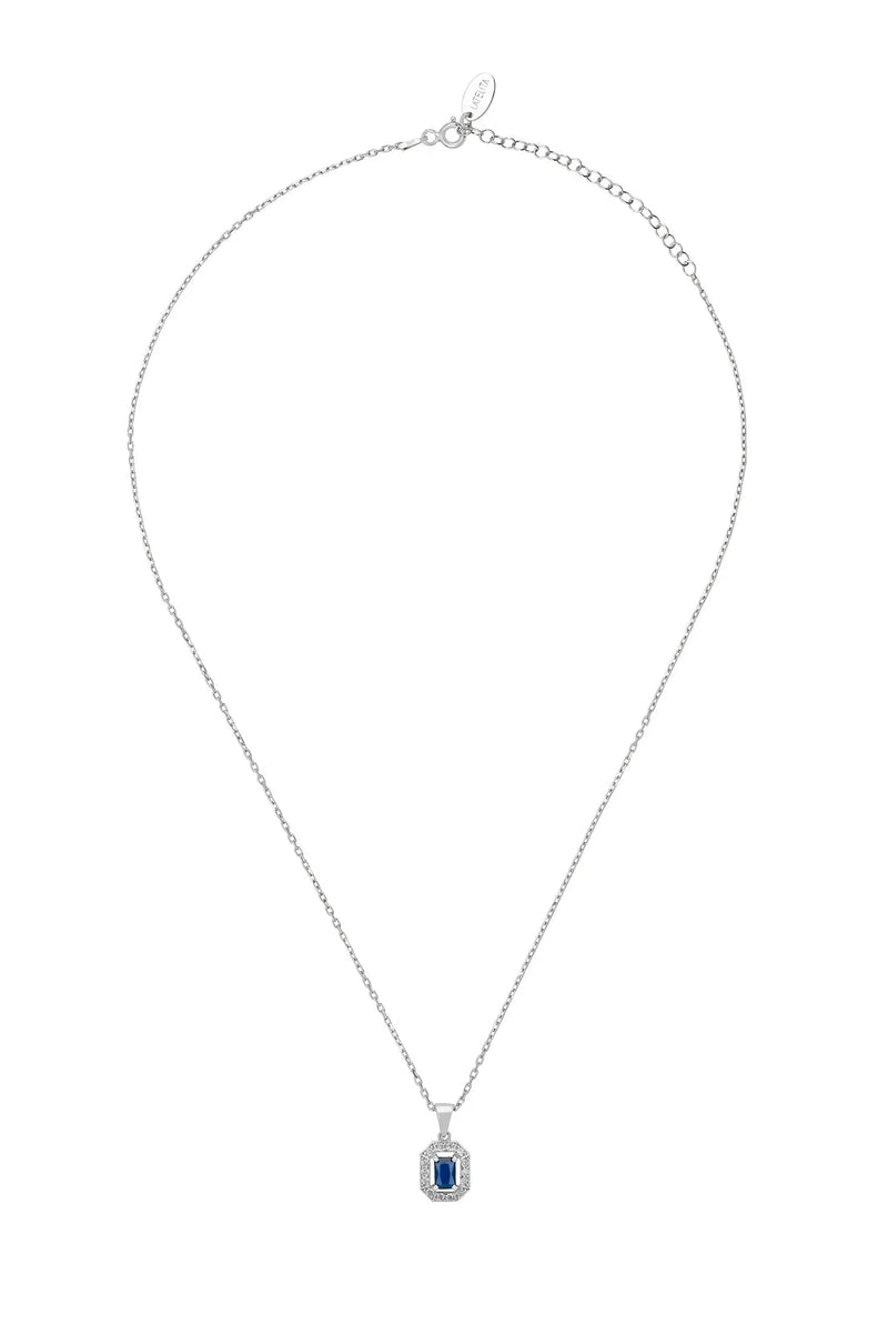 Whistledown Gemstone Pendant Necklace Sapphire Silver