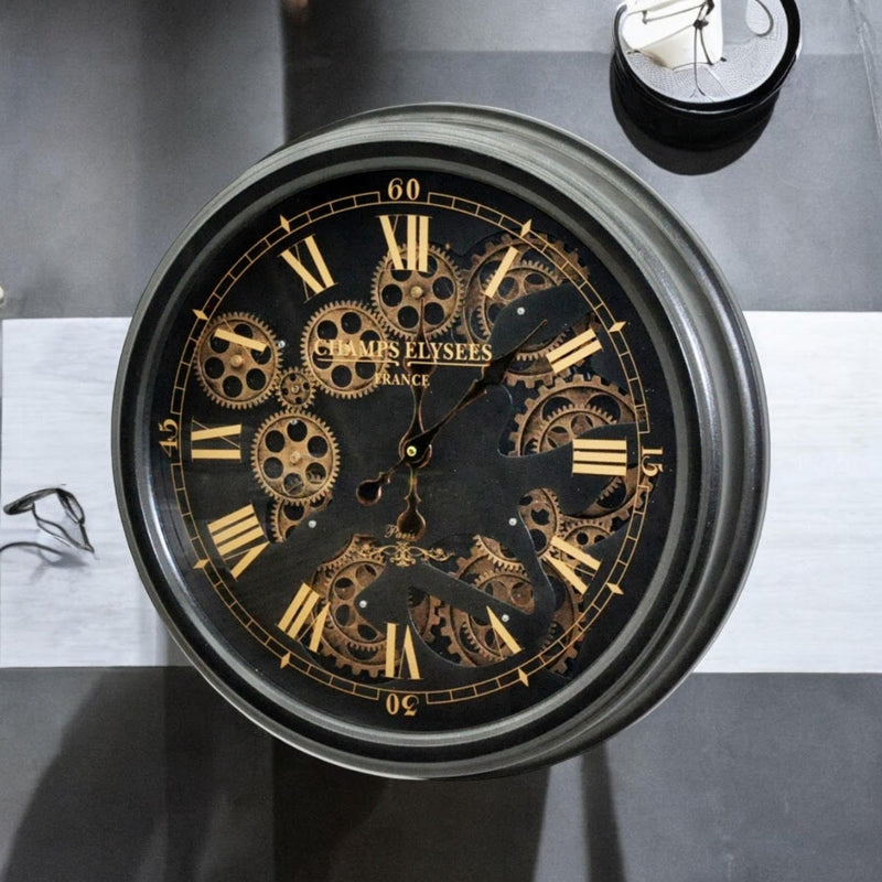 52.5CM BLACK WALL CLOCK