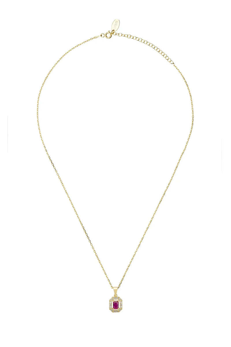 Whistledown Gemstone Pendant Necklace Ruby Gold