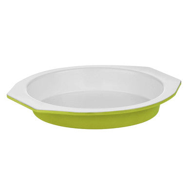 Lime Green and White Metal Cake Tin | Ecocook