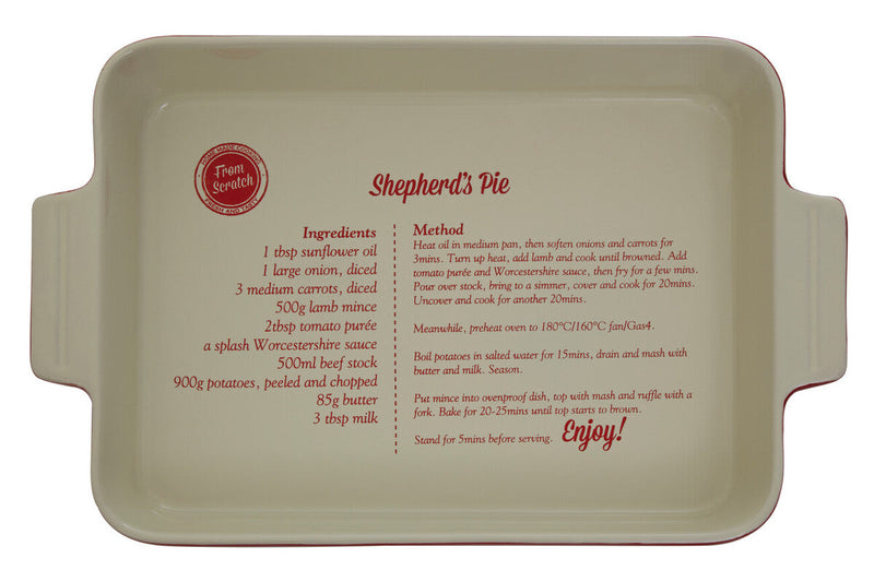Red Stoneware Rectangular Baking Dish | From Scratch