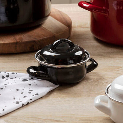 Porter Black Enamel 10cm Mini Casserole Dish