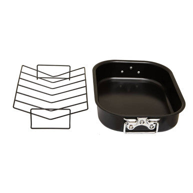 Large Black Roasting Tin with Rack | From Scratch