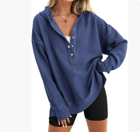 Autumn And Winter Solid Color Loose Raglan Sleeve Sweater