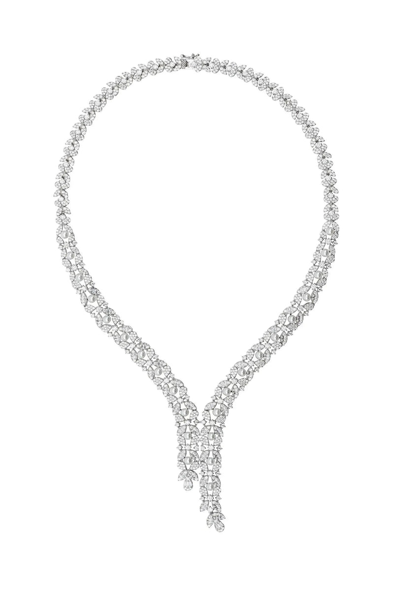 Marchioness Statement Necklace Pearl Silver