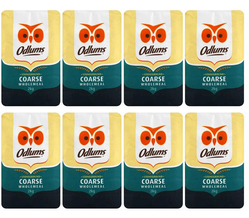 8 x Odlums Coarse Wholemeal Flour 2Kg