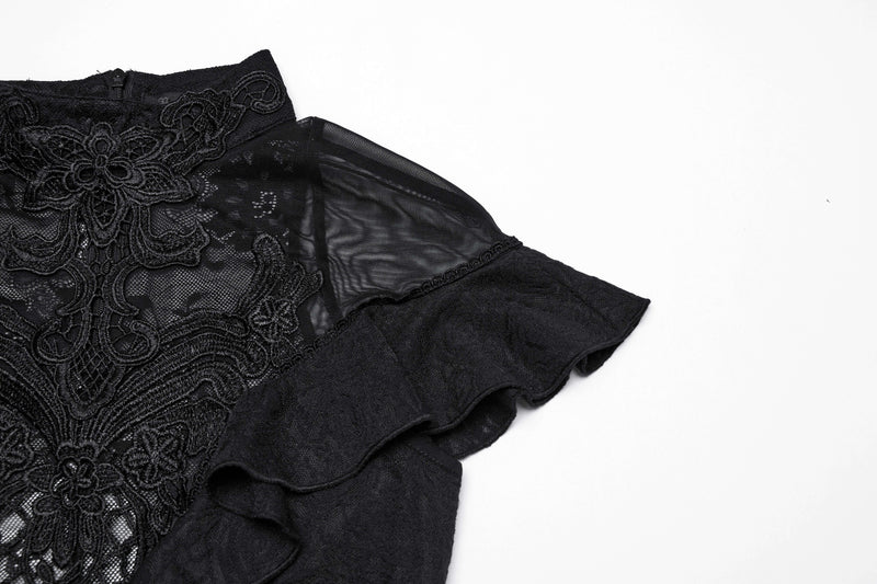 Punk Rave Gothic Applique Top
