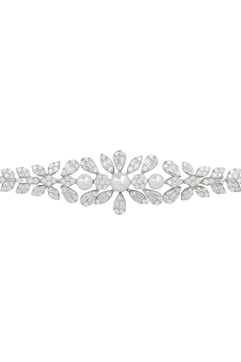 Empress Pearl Petal Tennis Bracelet