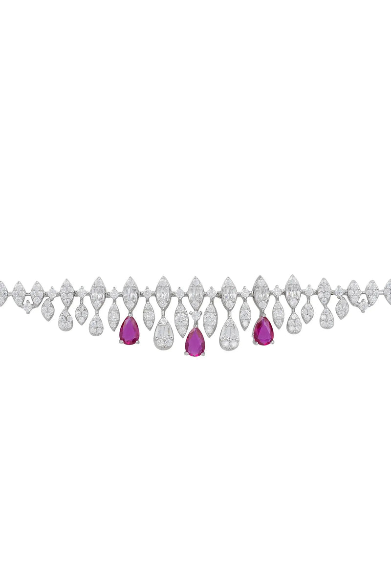 Duchess Ruby Tennis Bracelet Silver