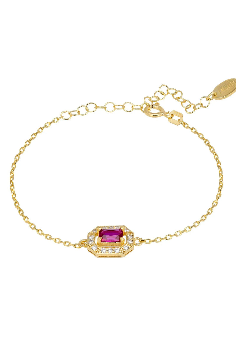 Whistledown Gemstone Bracelet Ruby Gold