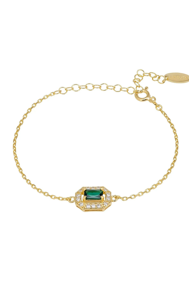 Whistledown Gemstone Bracelet Emerald Gold