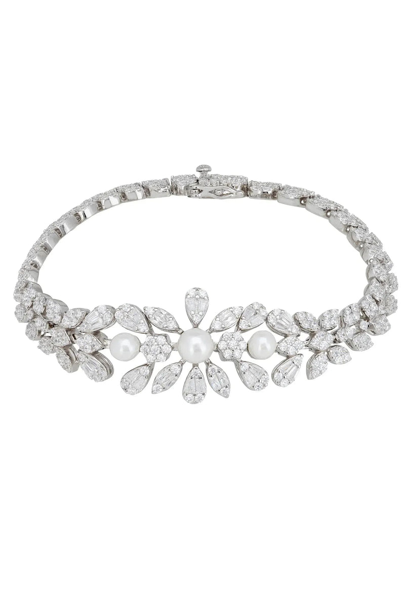 Empress Pearl Petal Tennis Bracelet