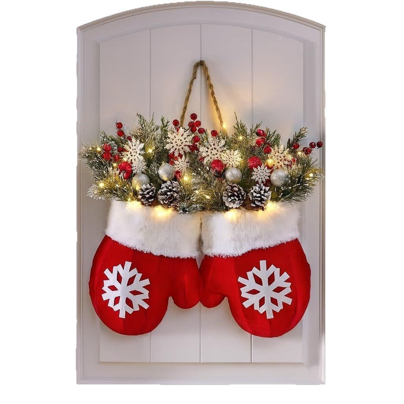 Glittering Christmas Gloves Wreath Christmas Wreath
