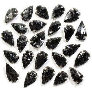 Obsidian Arrowhead Natural Volcanic Glass Collectible Crystal