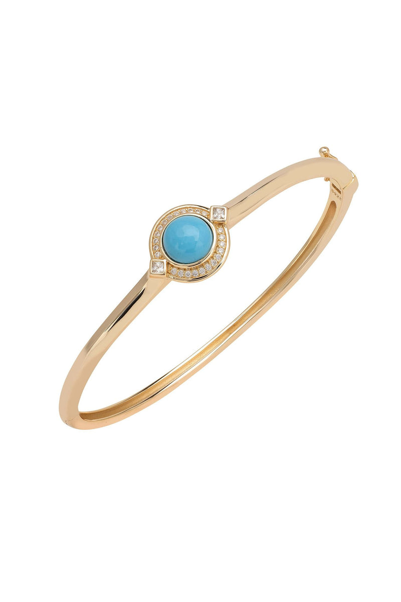 Clara Bow Bangle Turquoise Gold