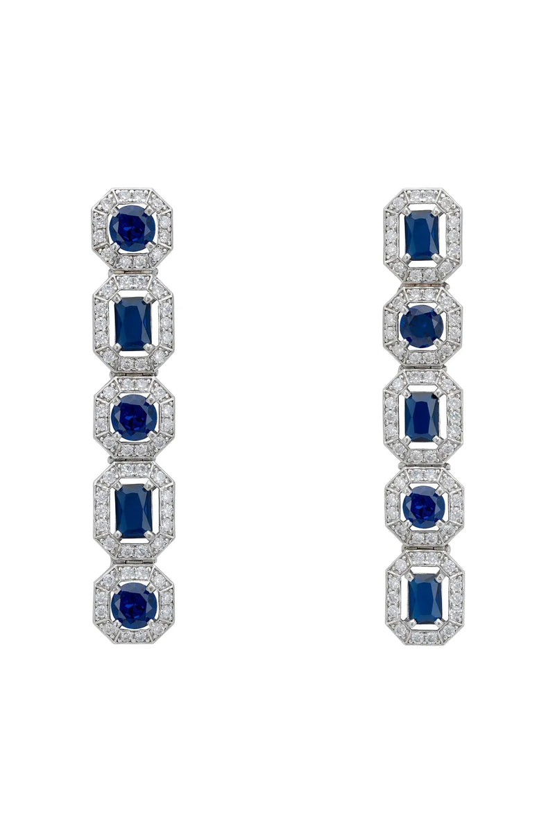 Whistledown Sapphire Gemstone Earrings Silver