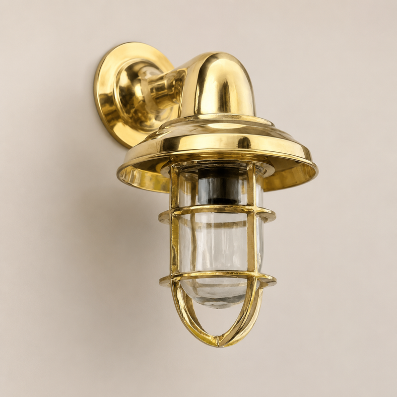 Wells - Solid Brass Bulkhead Outdoor & Bathroom Wall Light